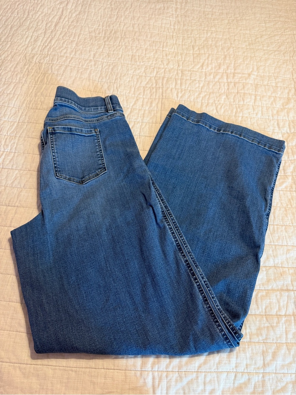 SPANX Wide-Leg Dark Blue Jeans - Picture 3 of 5